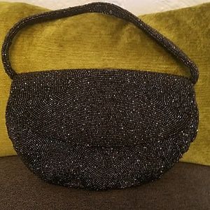 Vintage Blk Hand Beaded Purse Made in France
